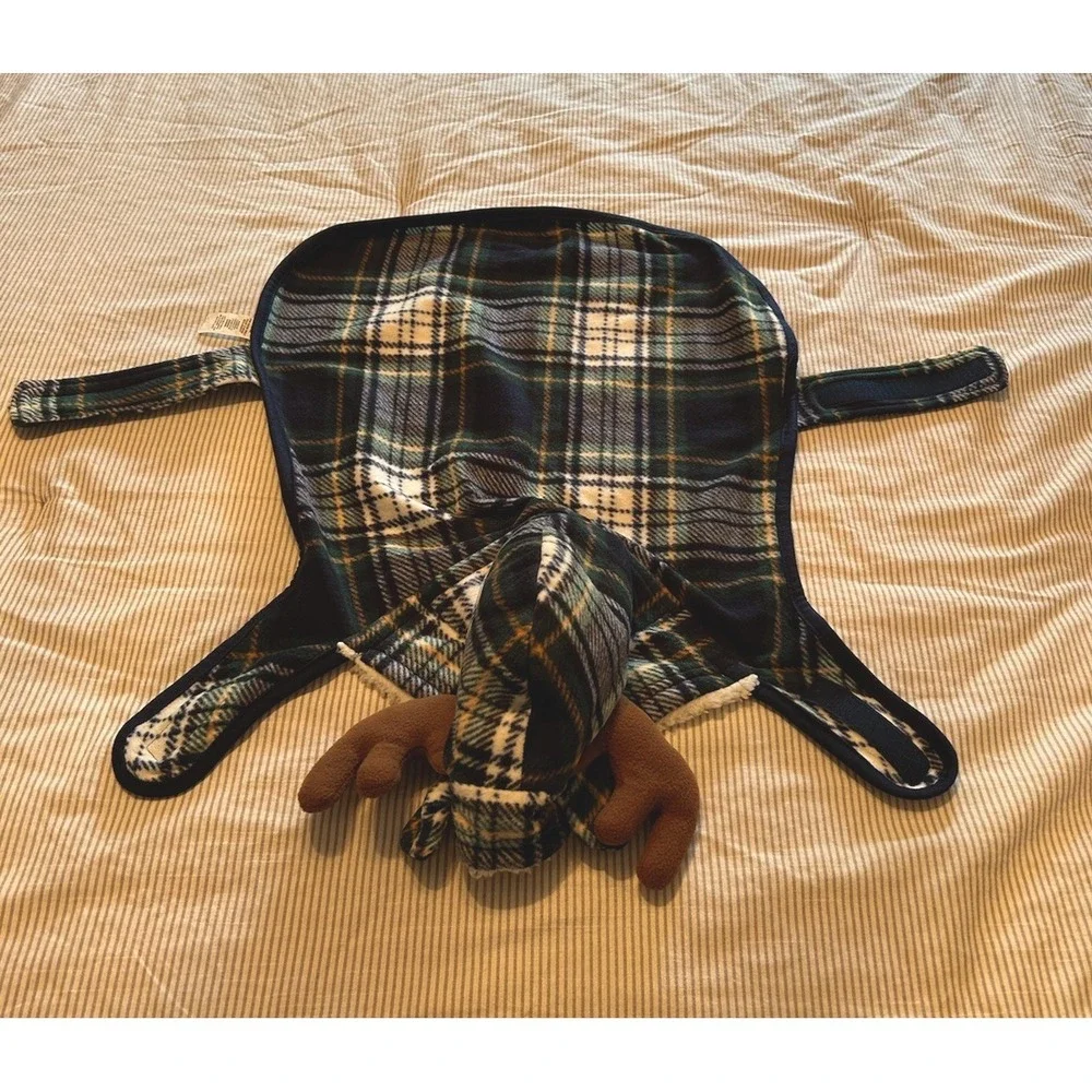The Children's Place‎ Dog Plaid Moose Pajamas Size Medium Micro Fleece Green